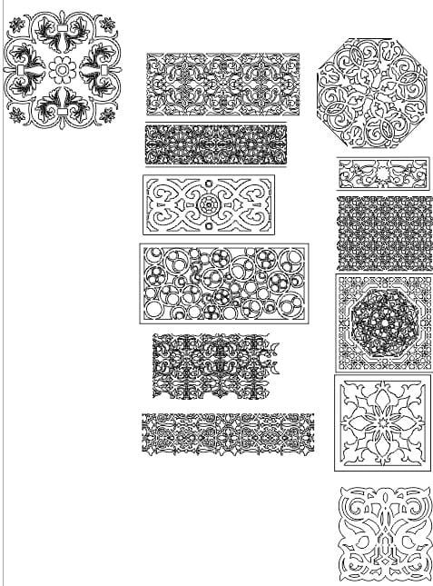 Twri9 Salon Marocain 001 Collection Tawrik 001 DXF Salon Marocain
