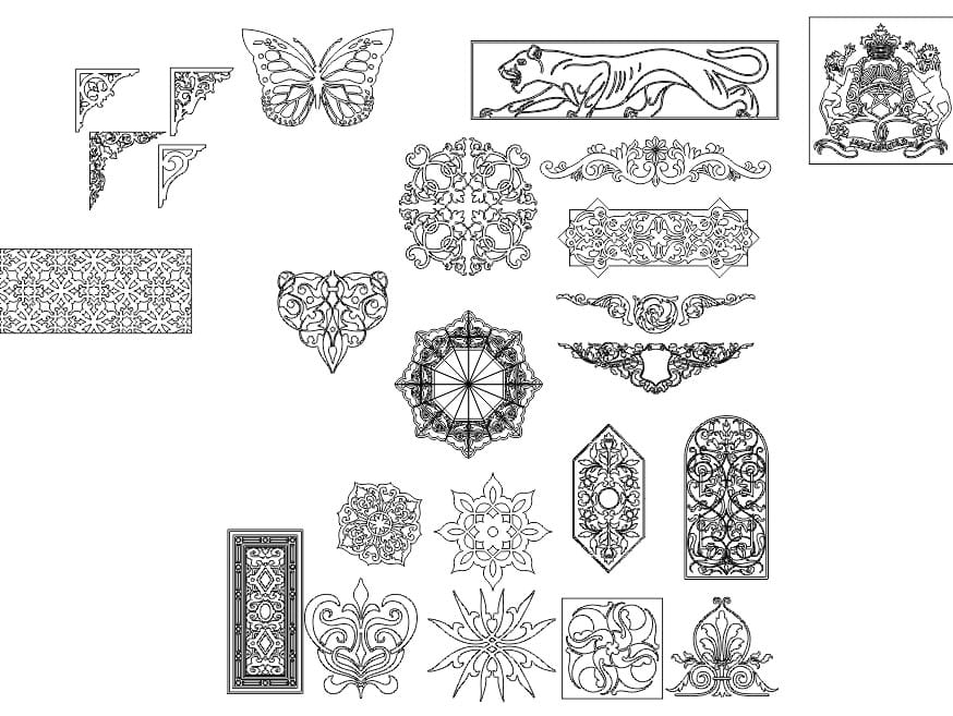 Twri9 Salon Marocain 002 Collection Tawrik 002 DXF Salon Marocain