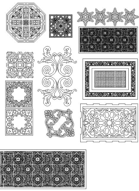 Twri9 Salon Marocain 004 Collection Tawrik 004 DXF Salon Marocain