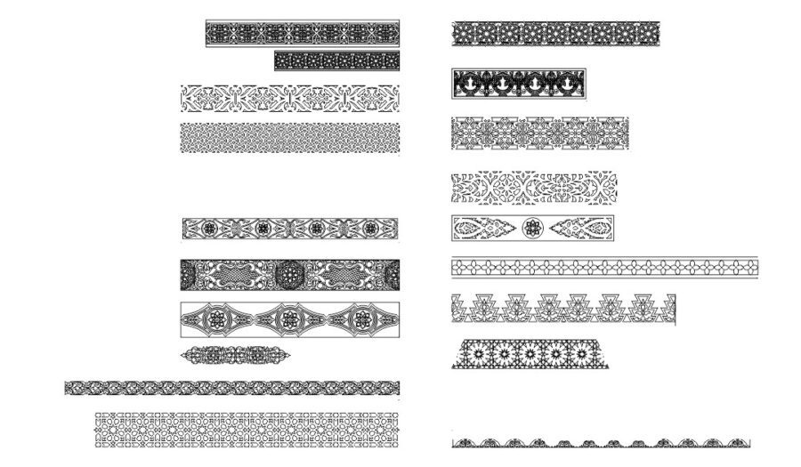 Collection Rectangles 003 Motifs Salon Marocain DXF