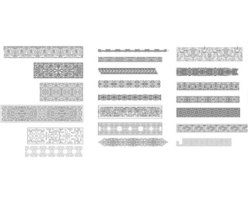 Collection Rectangles 005 Motifs Salon Marocain DXF