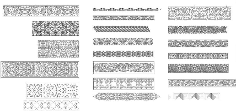 Collection Rectangles 005 Motifs Salon Marocain DXF