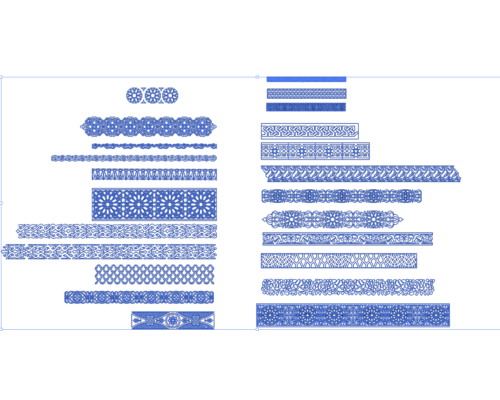 Collection Rectangles 001 Motifs Salon Marocain DXF