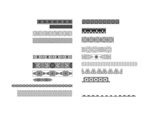 Collection Rectangles 003 Motifs Salon Marocain DXF