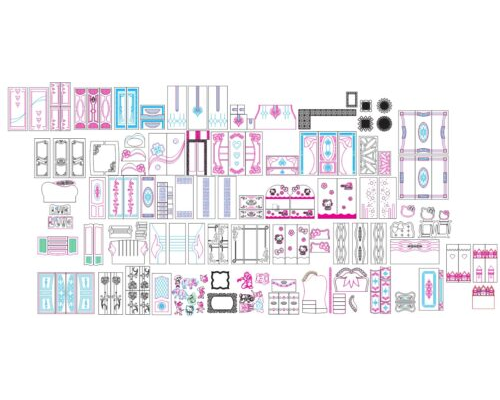 Wardrobe Doors & Full Bedroom CDR Designs for CNC
