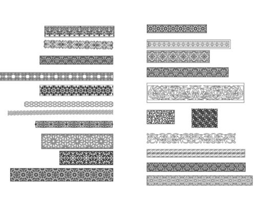 Collection Rectangles 004 Motifs Salon Marocain DXF