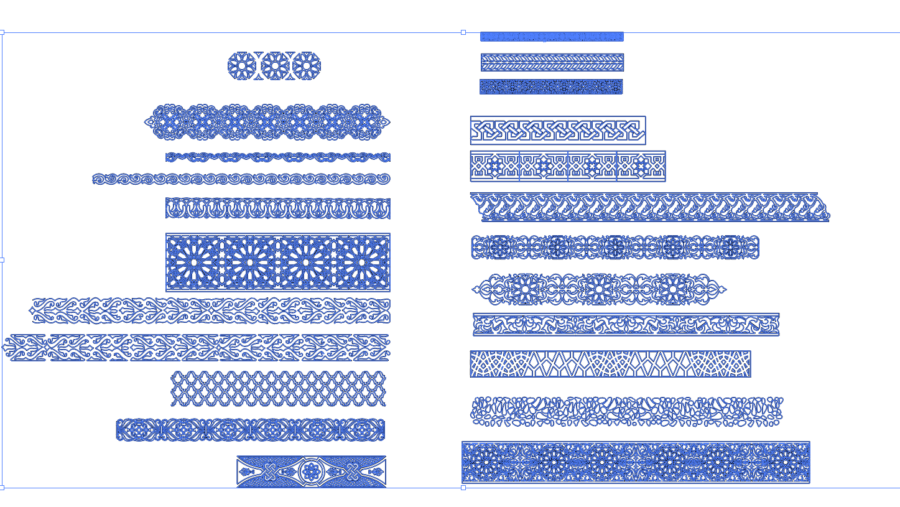 Collection Rectangles 001 Motifs Salon Marocain DXF